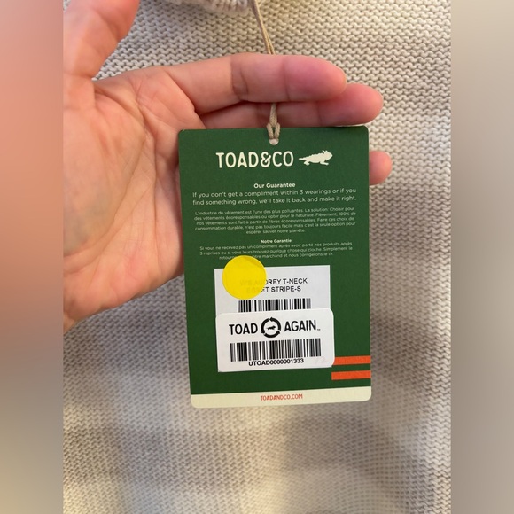 NWT Toad&Co Audrey Turtleneck Sweater Women's S Egret Stripe Recycled Wool - Picture 5 of 9